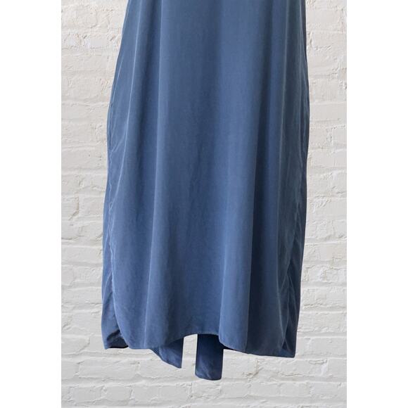 Anthropologie Morgan Carper Cornflower Blue Silk Slip Cocktail Event Dress Sz S - Picture 4 of 8